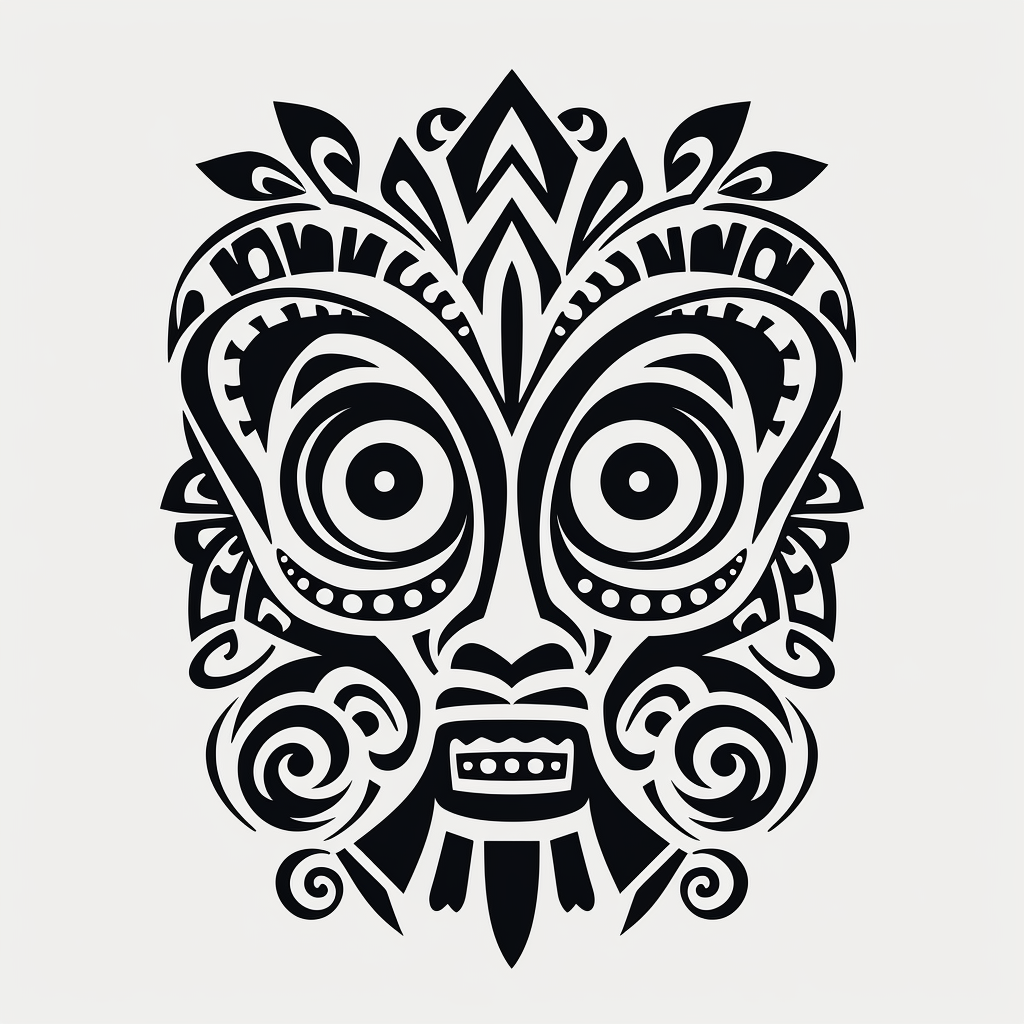 Borneo traditional tattoo design on black and white background