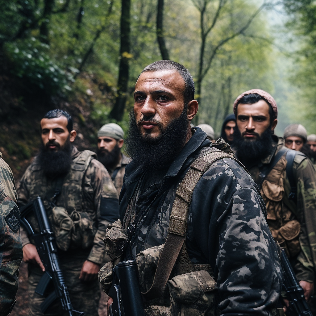 Bosnian jihadis rallying against Serbs