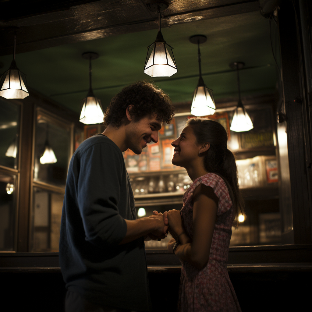 Couple in a Boston bar