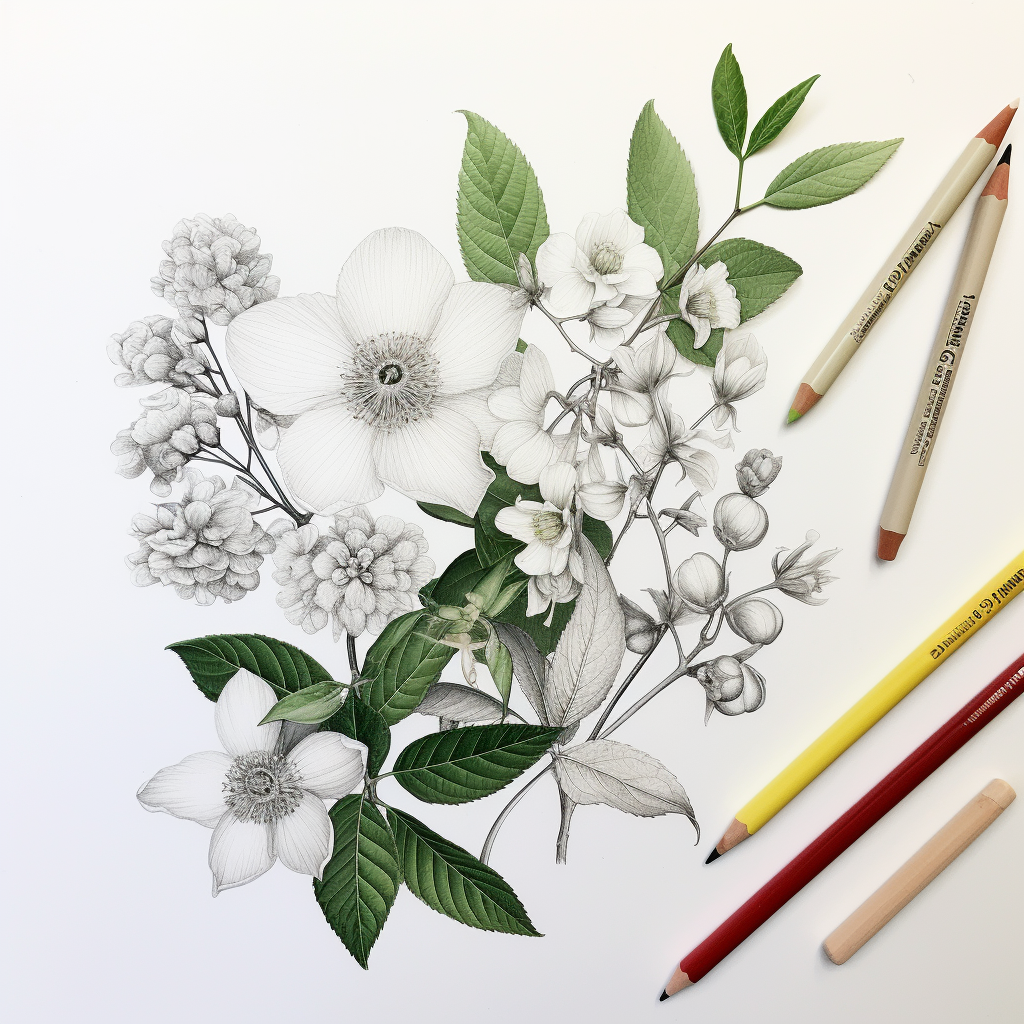 Beautiful botanical illustration of plants