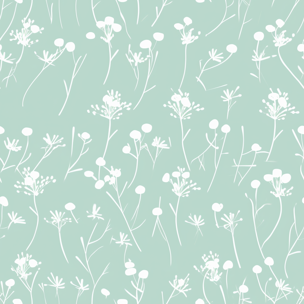 botanical pattern on pastel background