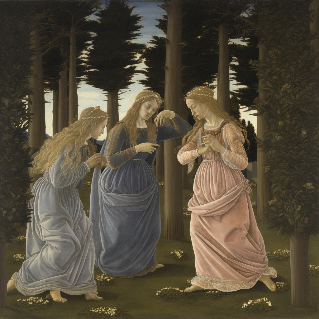 Enchanting Botticelli artwork painting