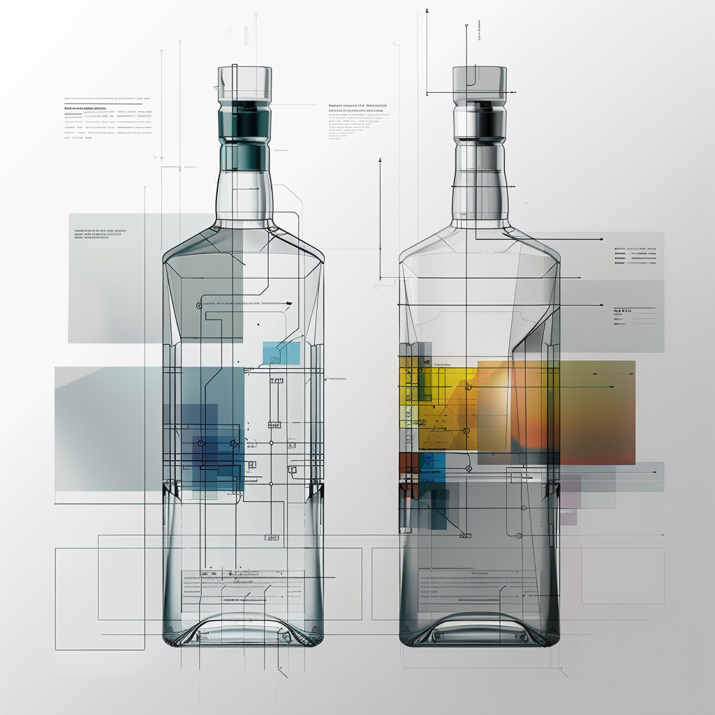 Transparent Glass Bottled Liquor Design