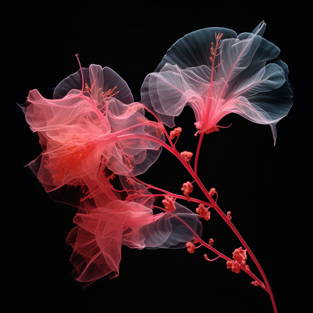 Close-up of Bougainvillea with X-Ray Effect