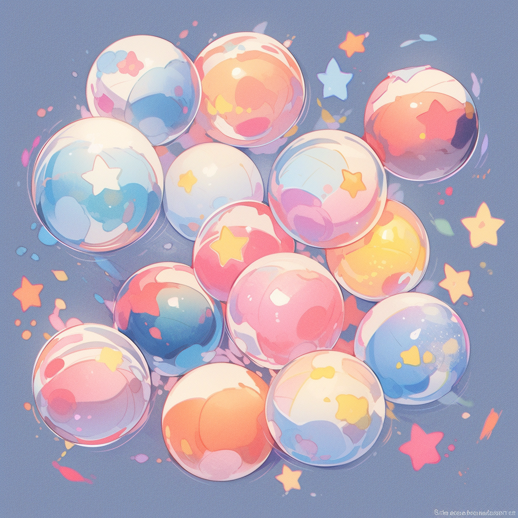 Colorful bouncing balls falling from the sky