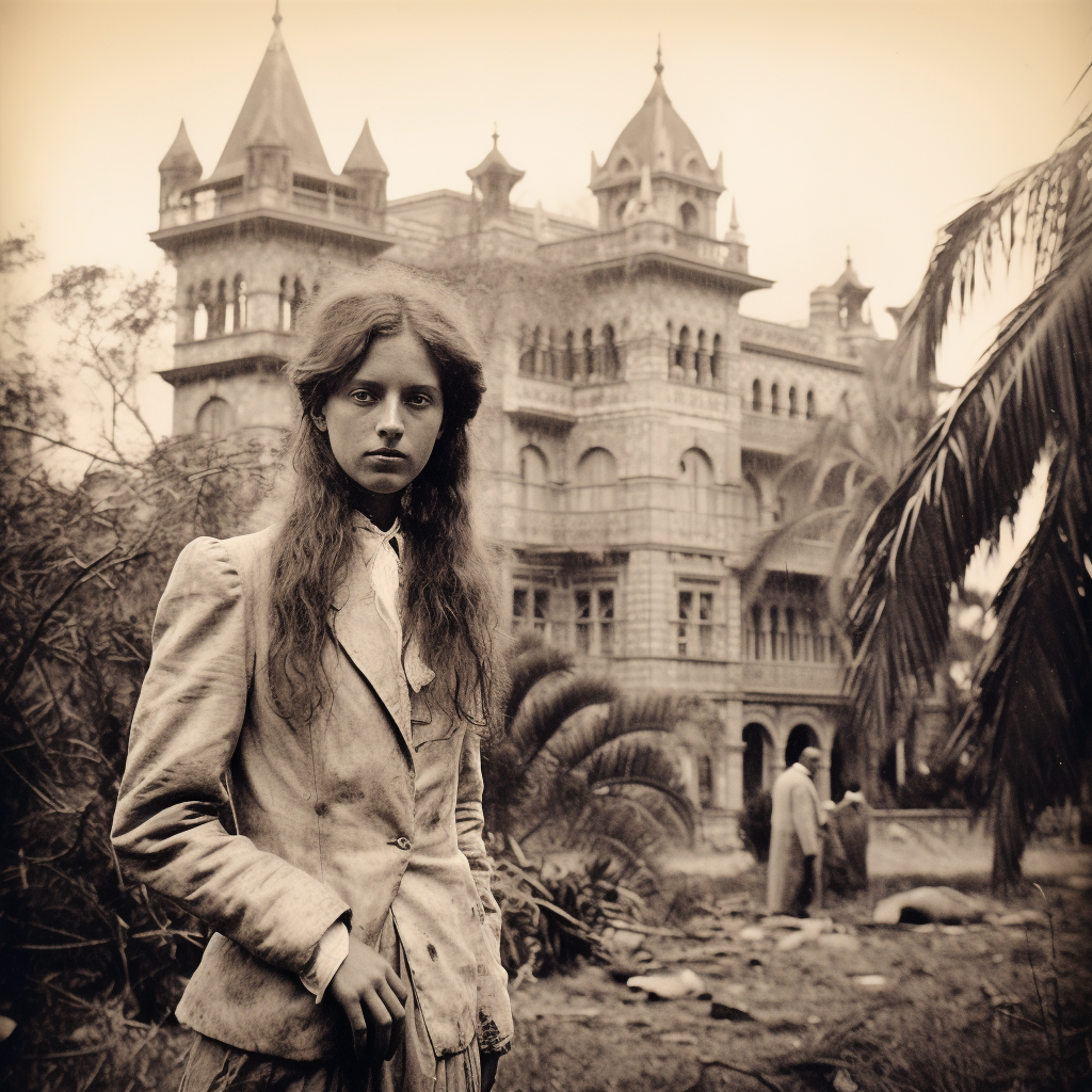 Bourgeois Woman in Front of Haile Selassie's Palace