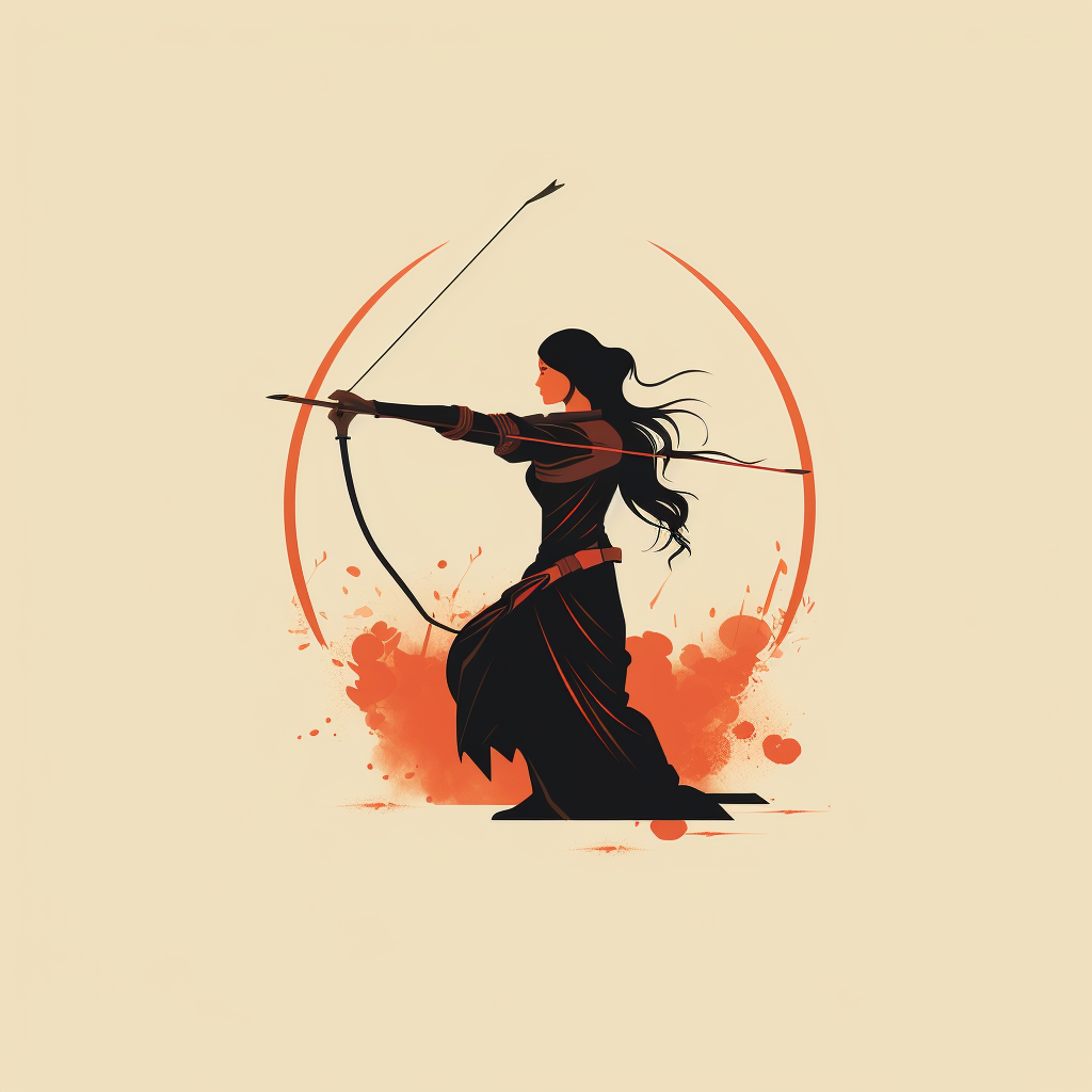 Minimalistic bow archery illustration