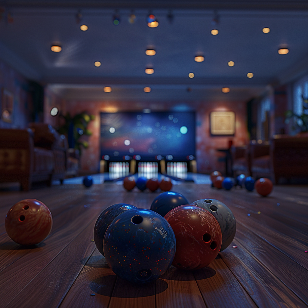 Bowling balls on floor