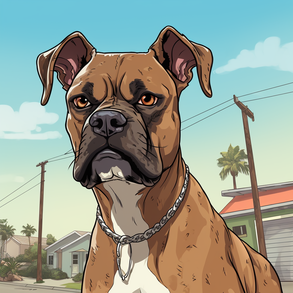 Cartoon boxer dogs with GTA V style