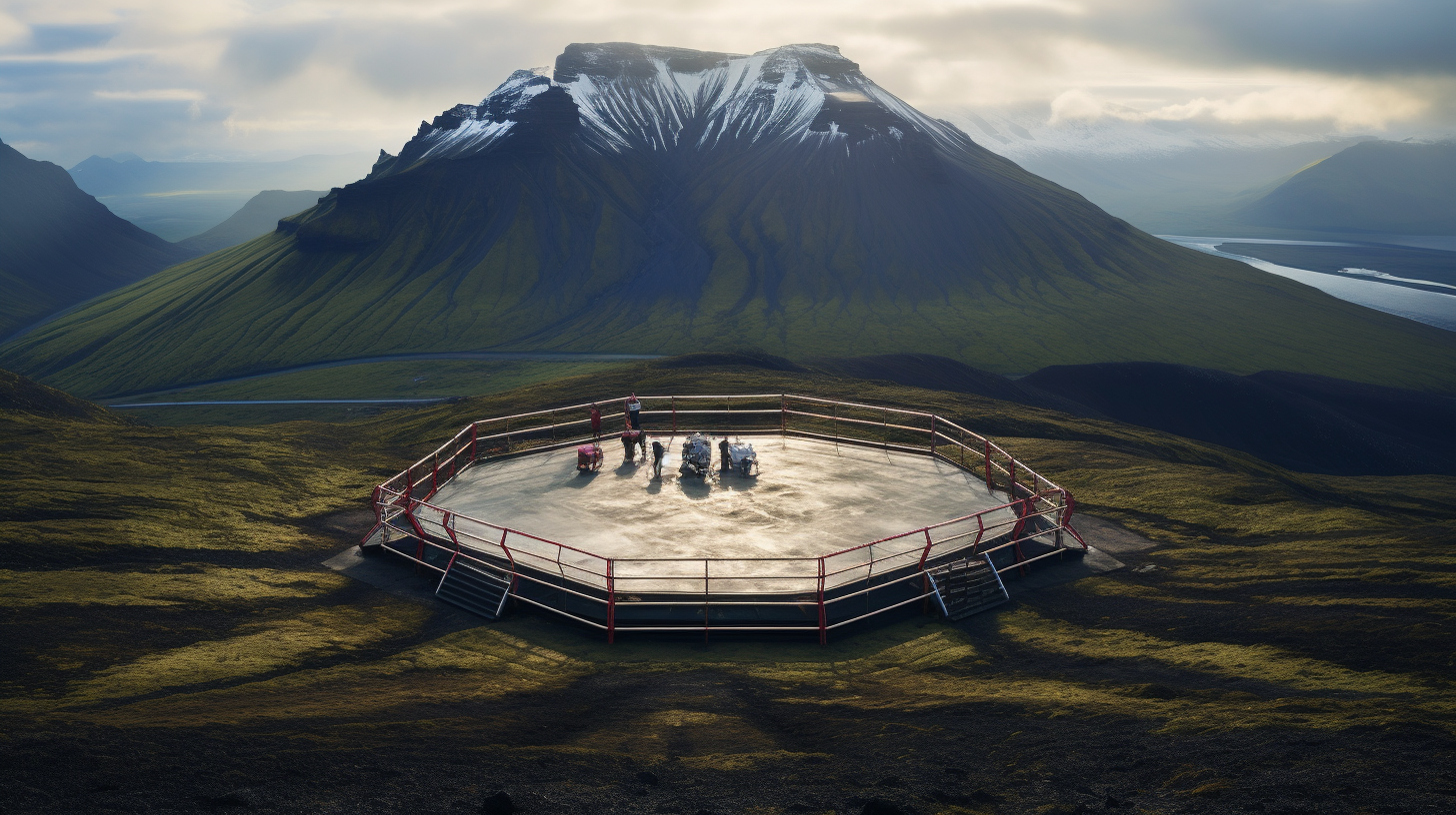 Picture of Boxing Ring on Icelandic Mountain Peak