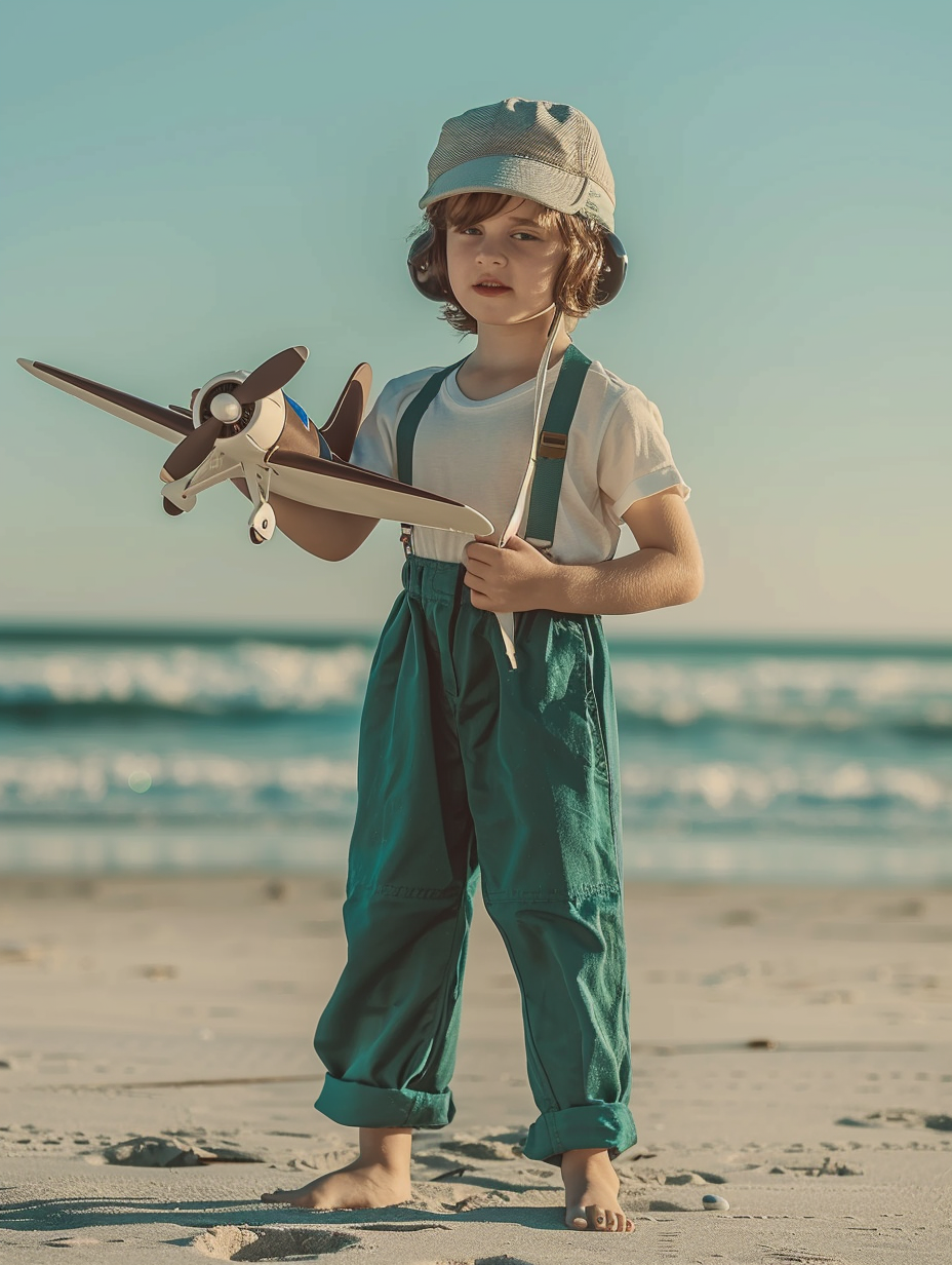 boy pilot beach airplane hat