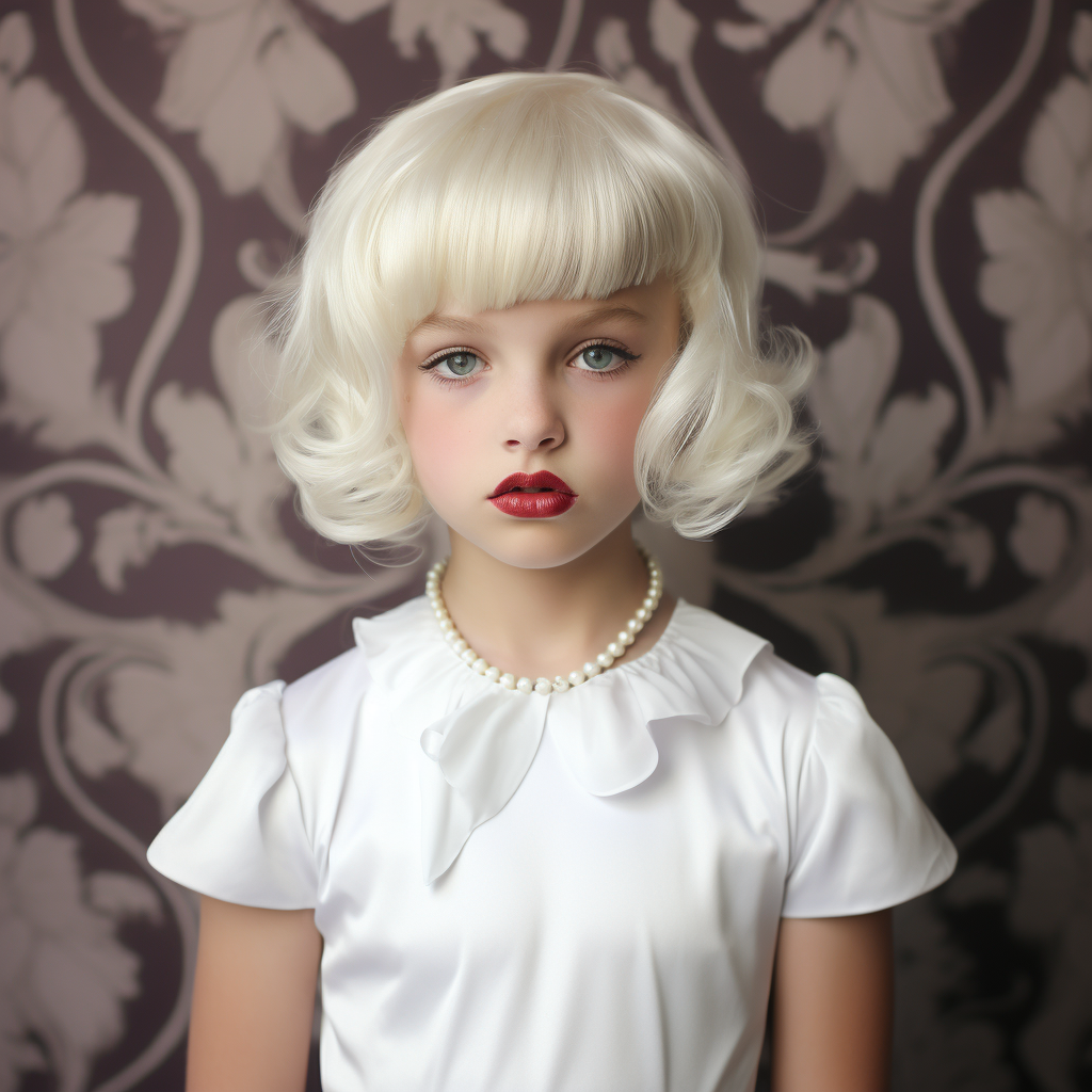 Young boy in Marilyn Monroe Halloween costume