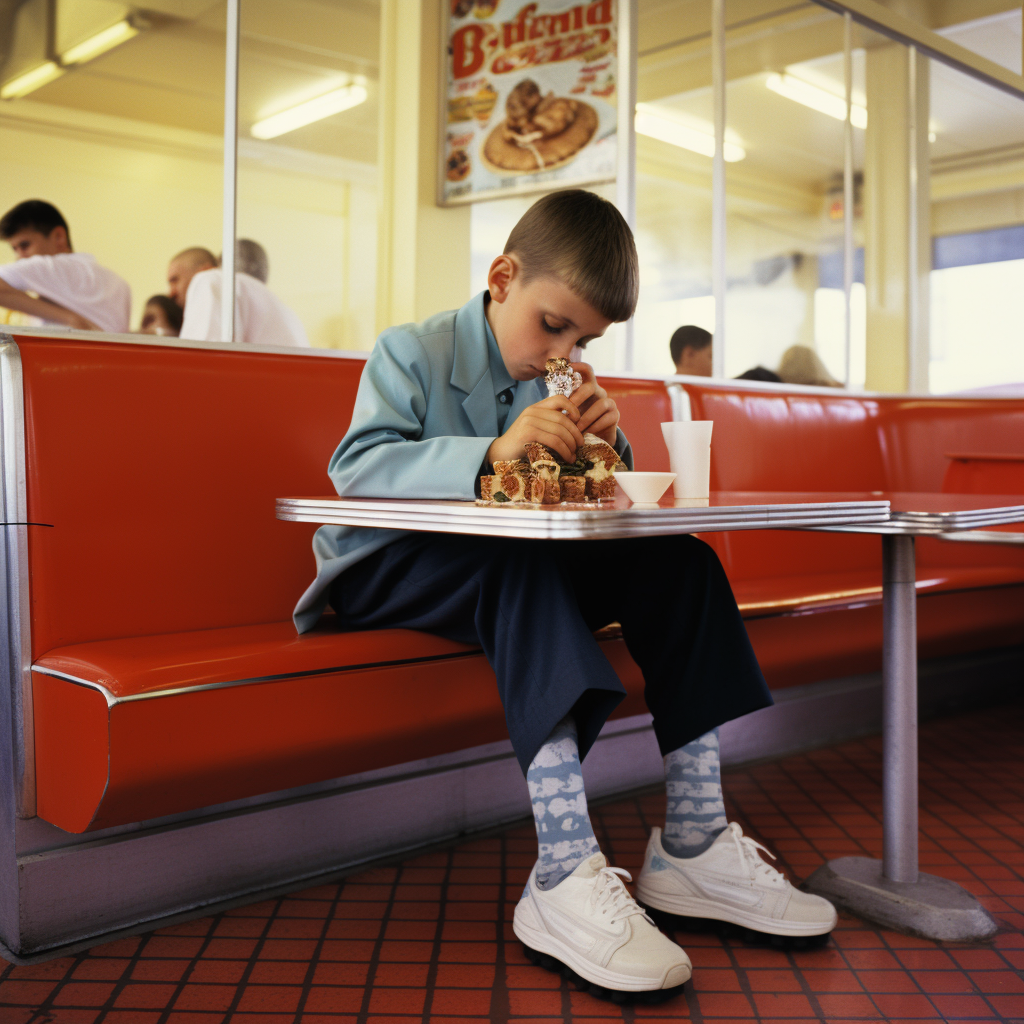 Boy enjoying a unique meal