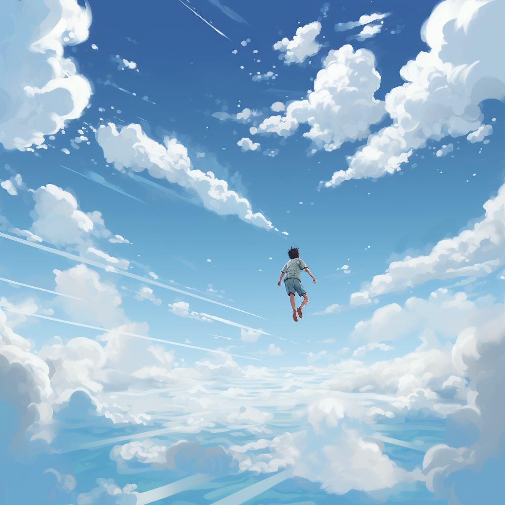 Boy Falling through the Sky