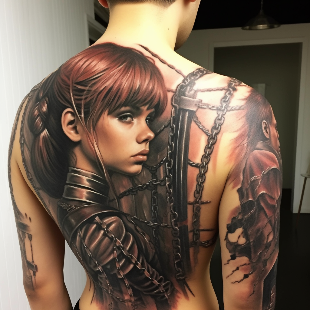 Boy and Girl Tattoo in Insane Straitjacket