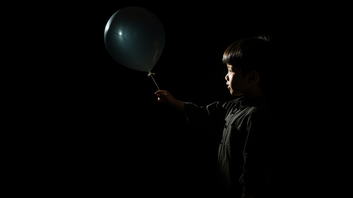 Little boy holding a balloon