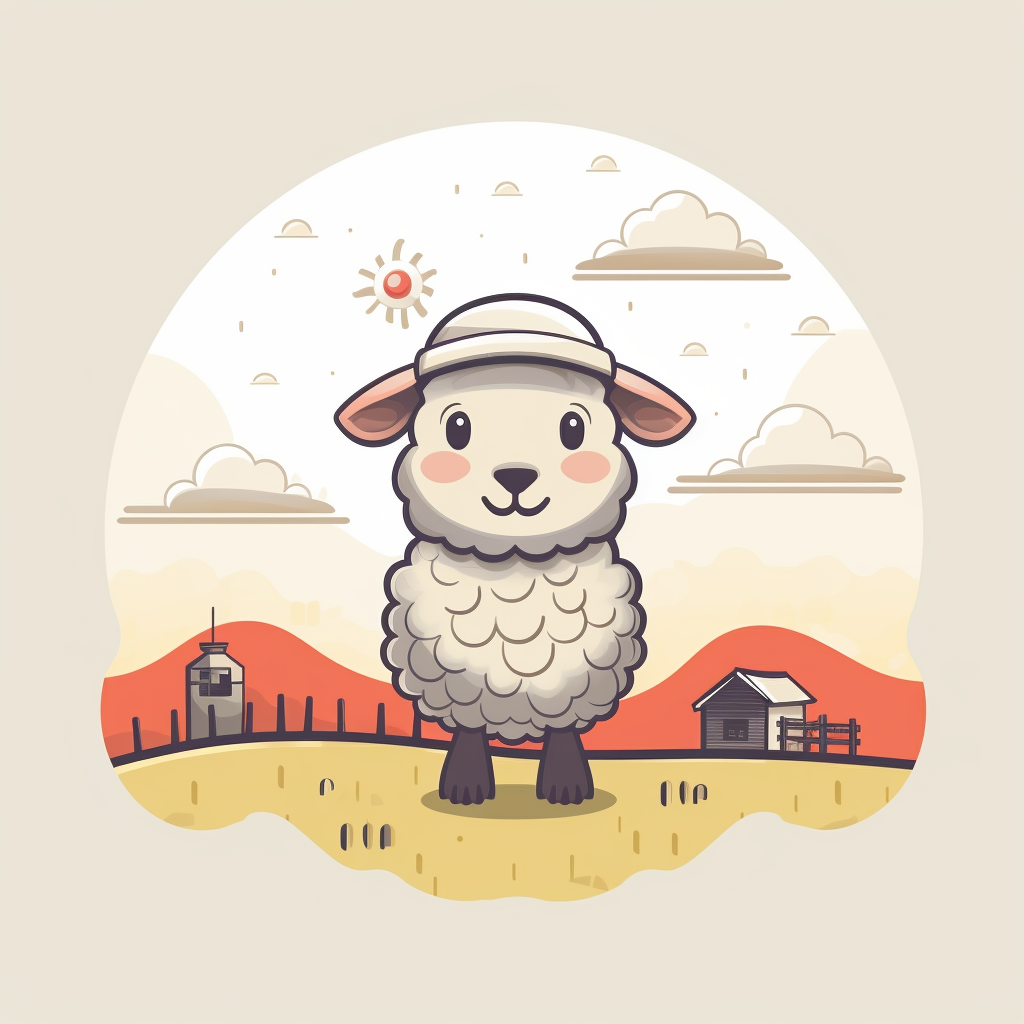 Boy with sheep on farm