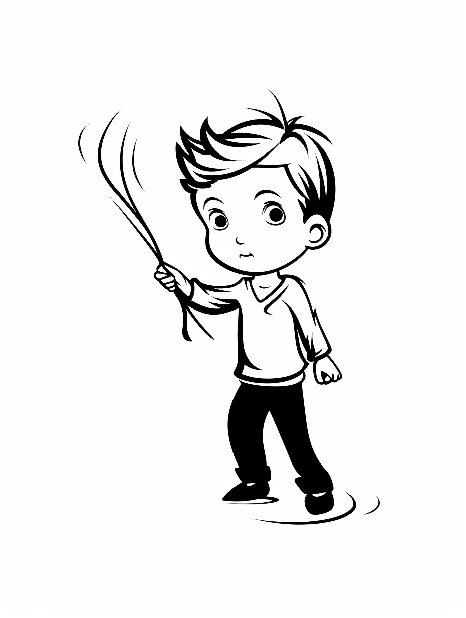 boy with slingshot vector illustration