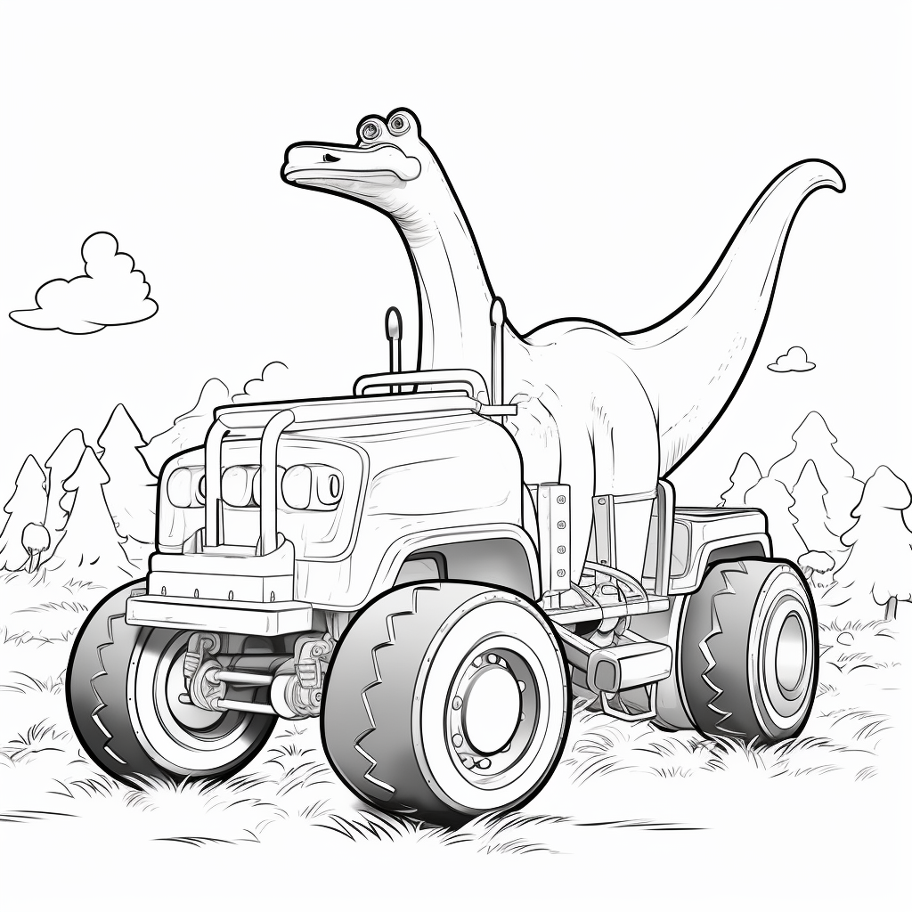 Brachiosaurus riding monster truck