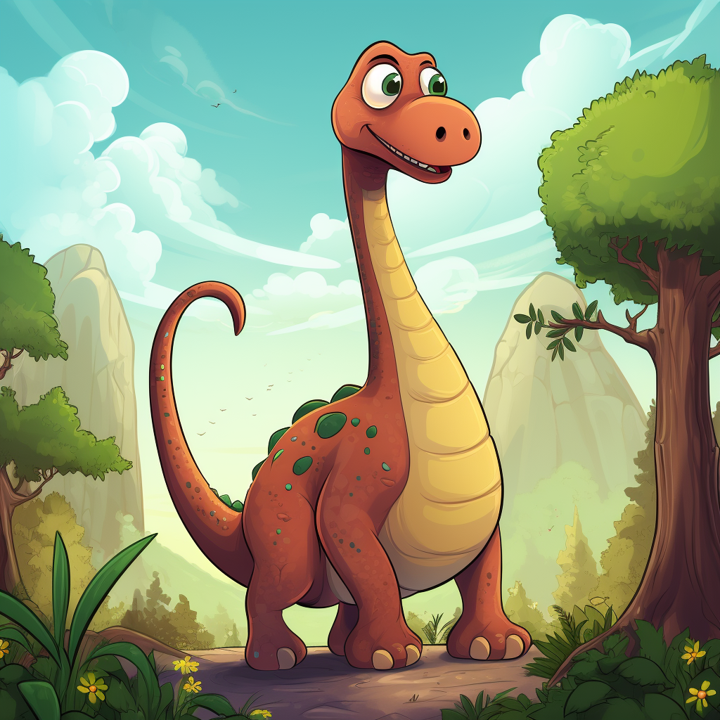 Cute Brachiosaurus Cartoon for Kids