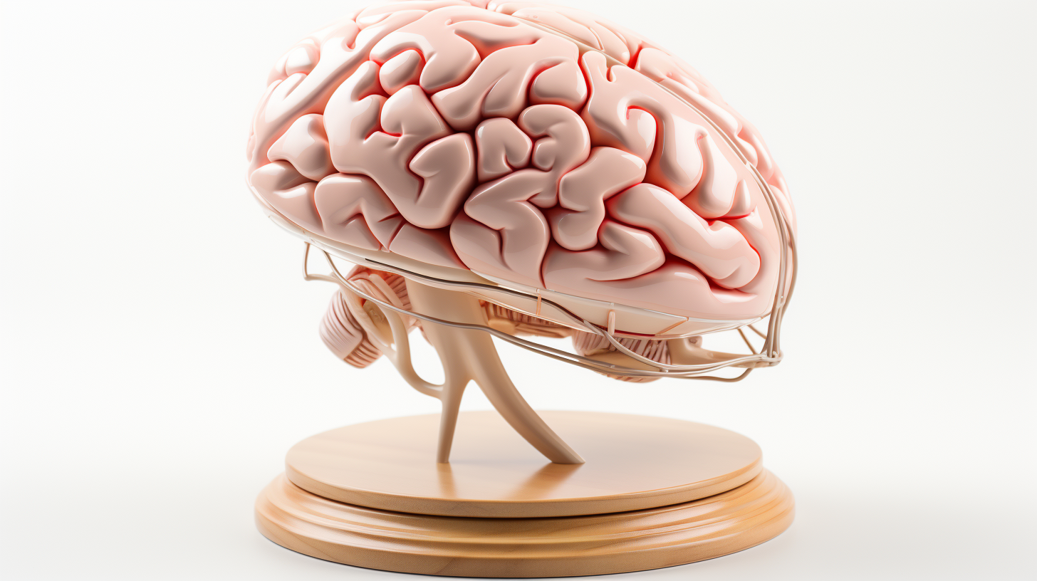 3D model of brain on white background