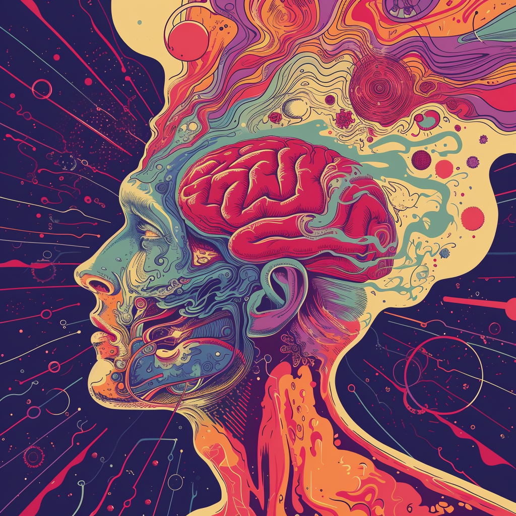 Psychedelic poster brain drugs