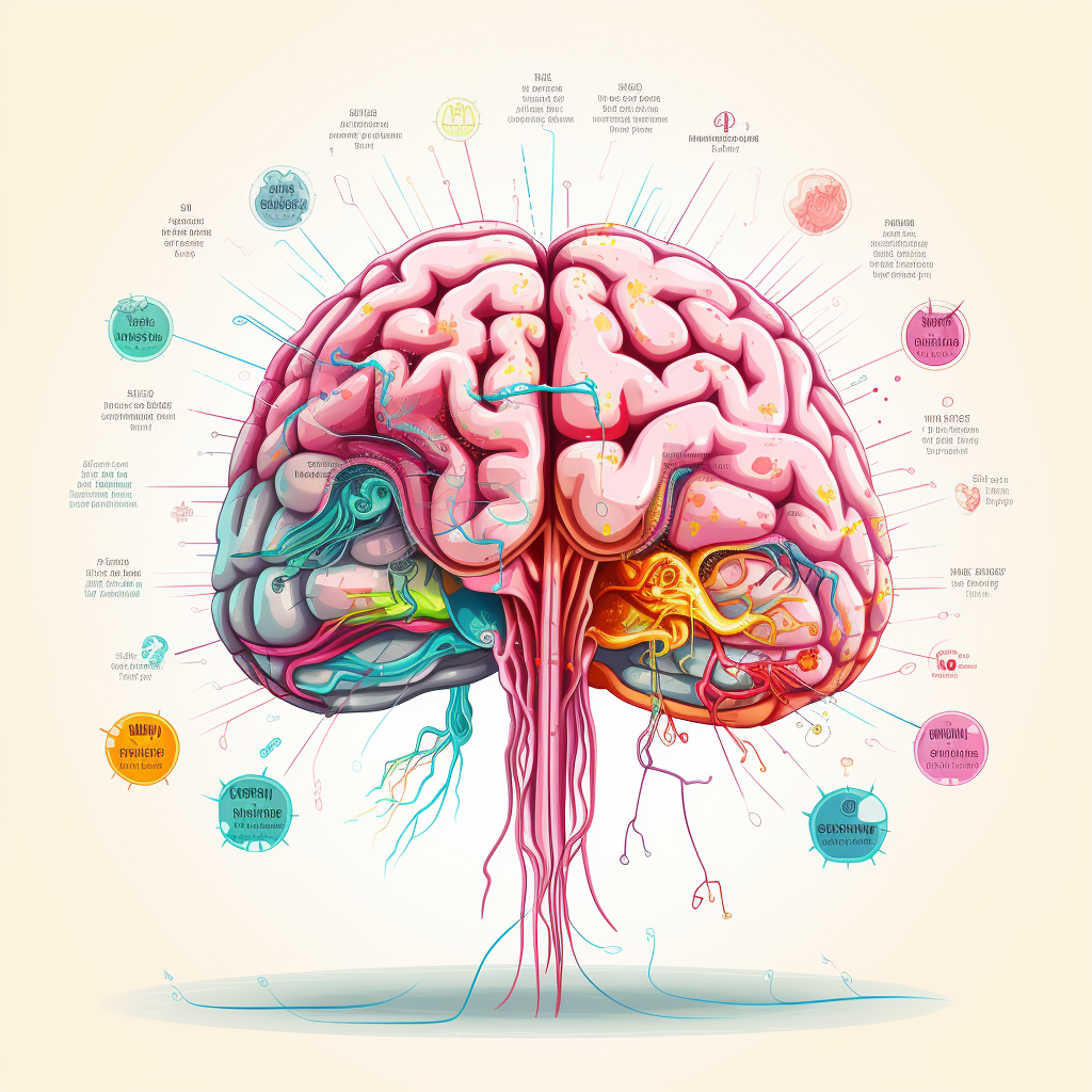 Cartoon brain anatomy diagram