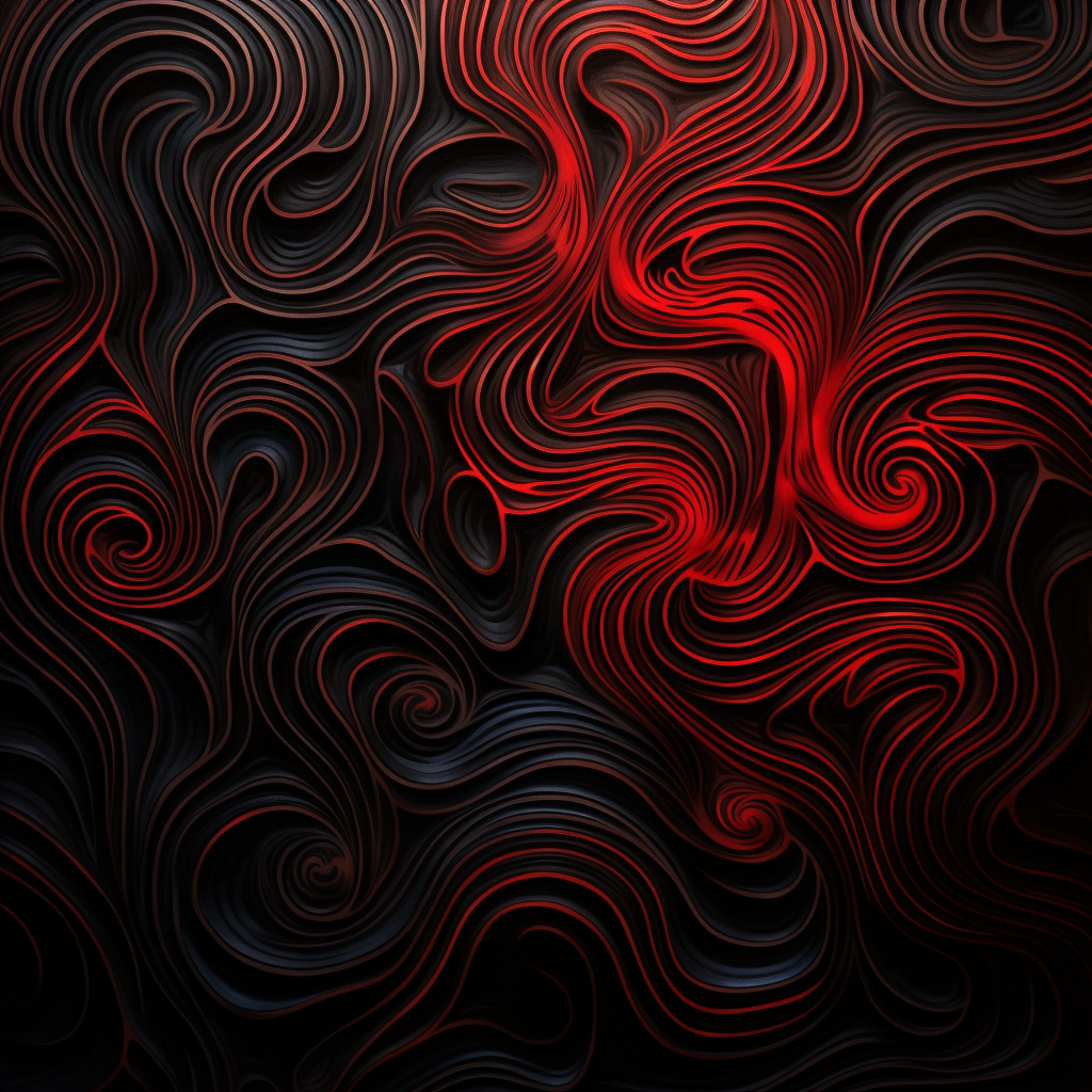 Vibrant red brainwaves on black background