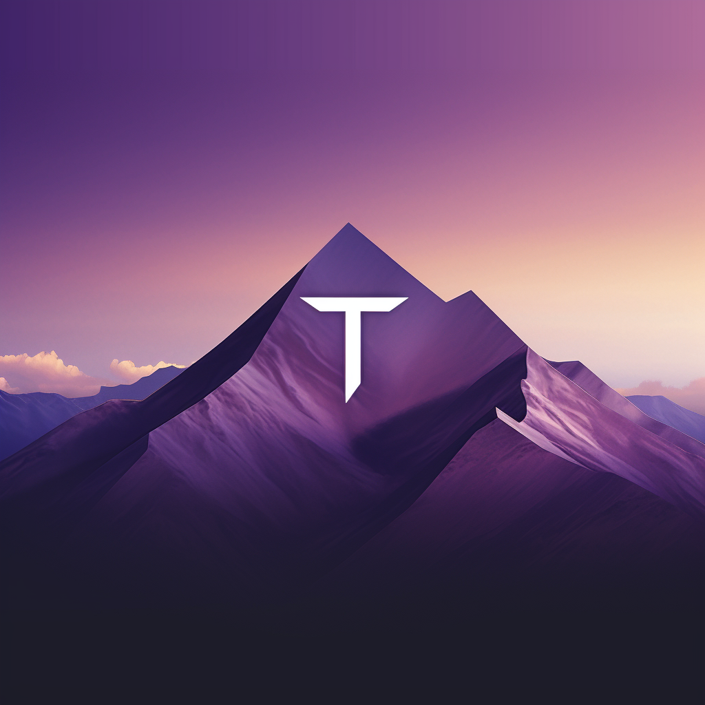 Brand logo with mountain and TL house