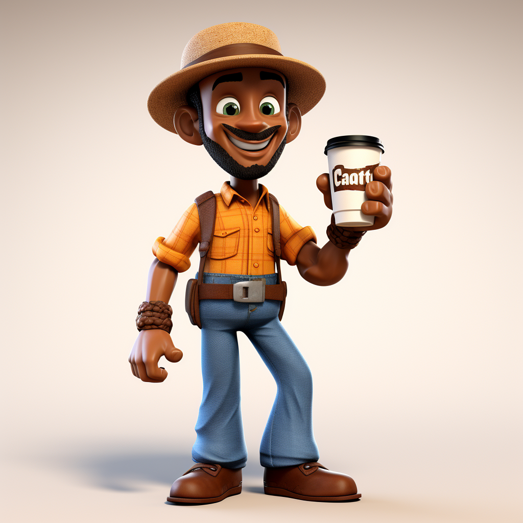 Coffee farmer brand mascot