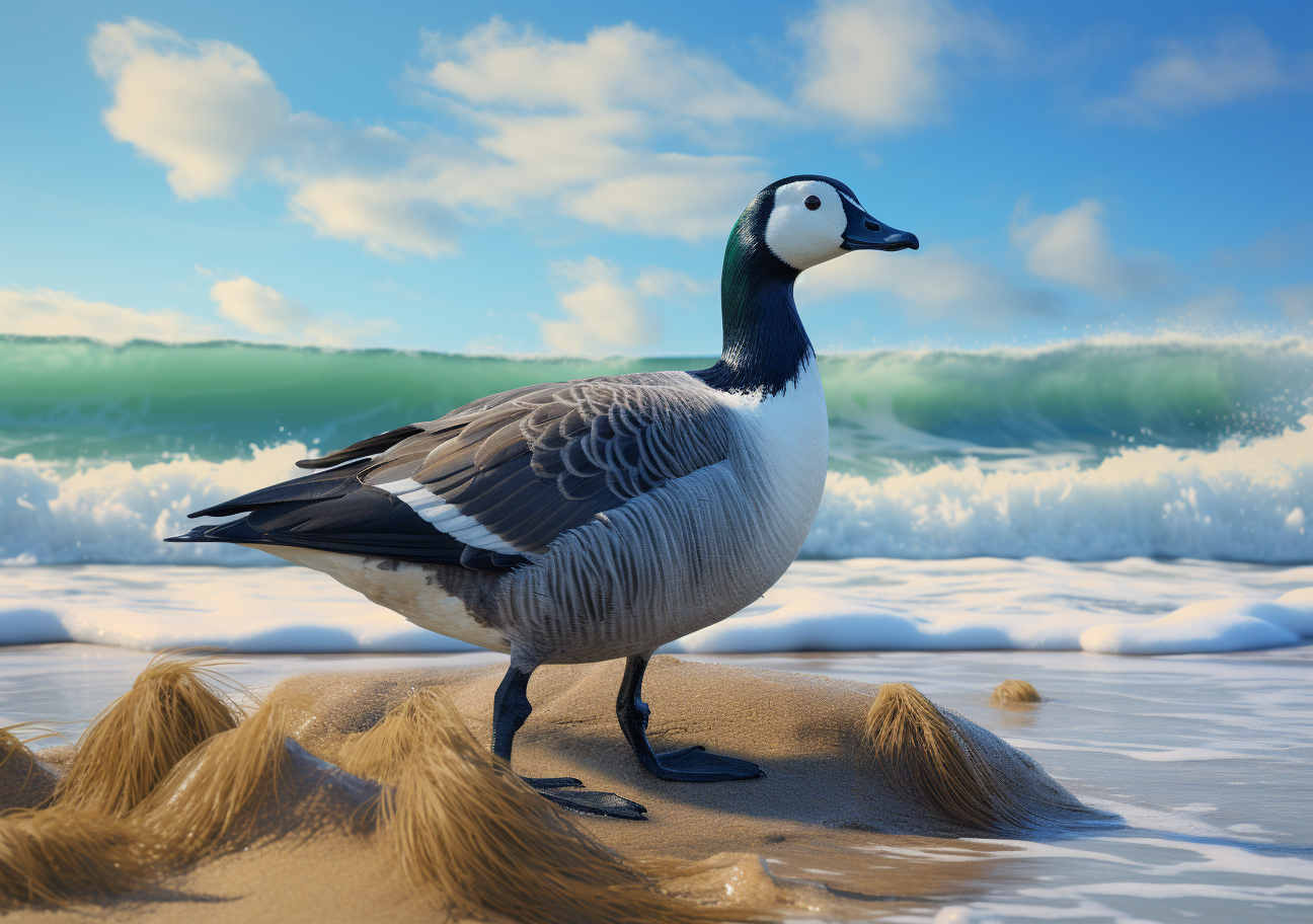 Majestic Brant Goose on the Beach