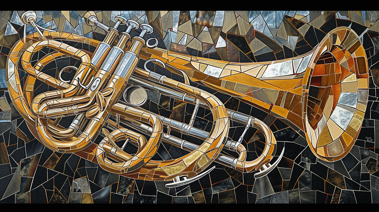 Mosaic made of brass instruments