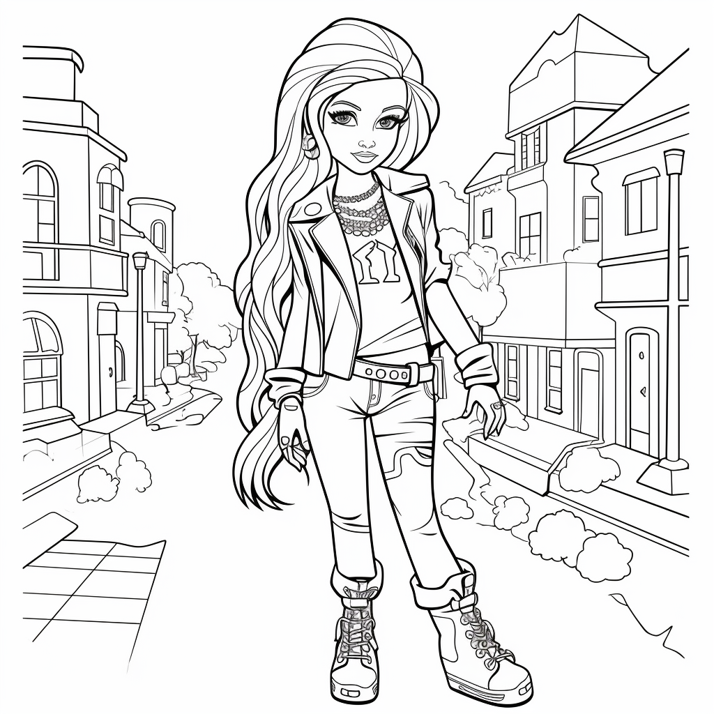 Bratz Doll Rockstar Outfit Coloring