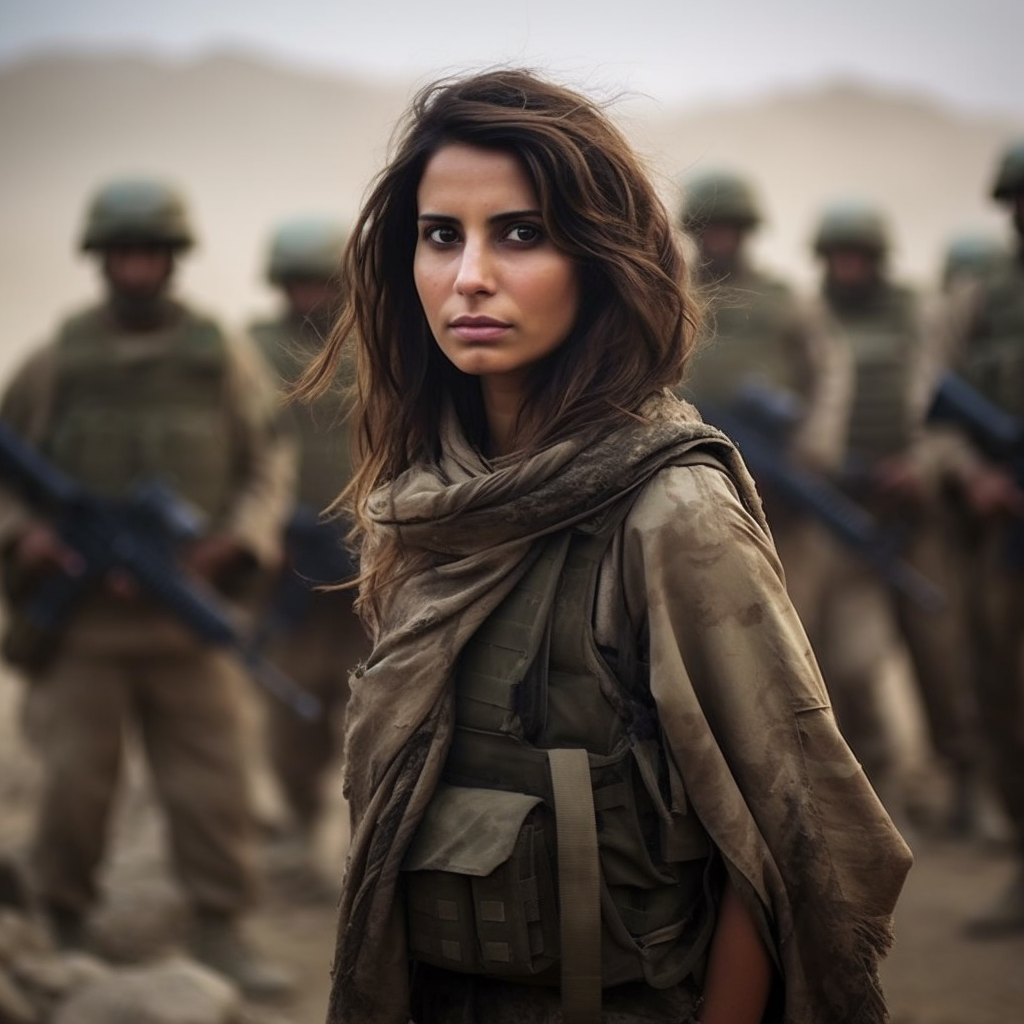 Brave Pakistani Woman Standing Against Soldiers