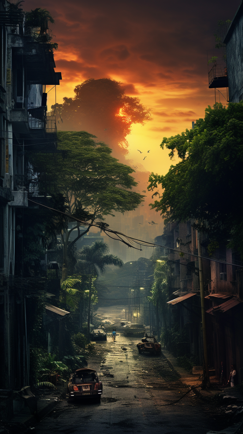 Colorful street scene in Brazil