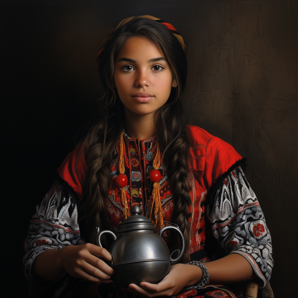 Brazilian girl enjoying mate drink