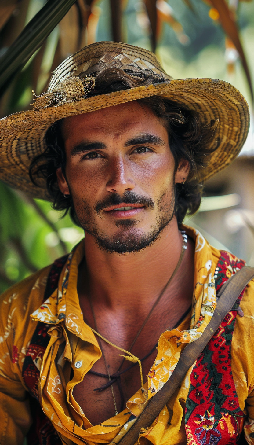 Brazilian man in traditional clothing