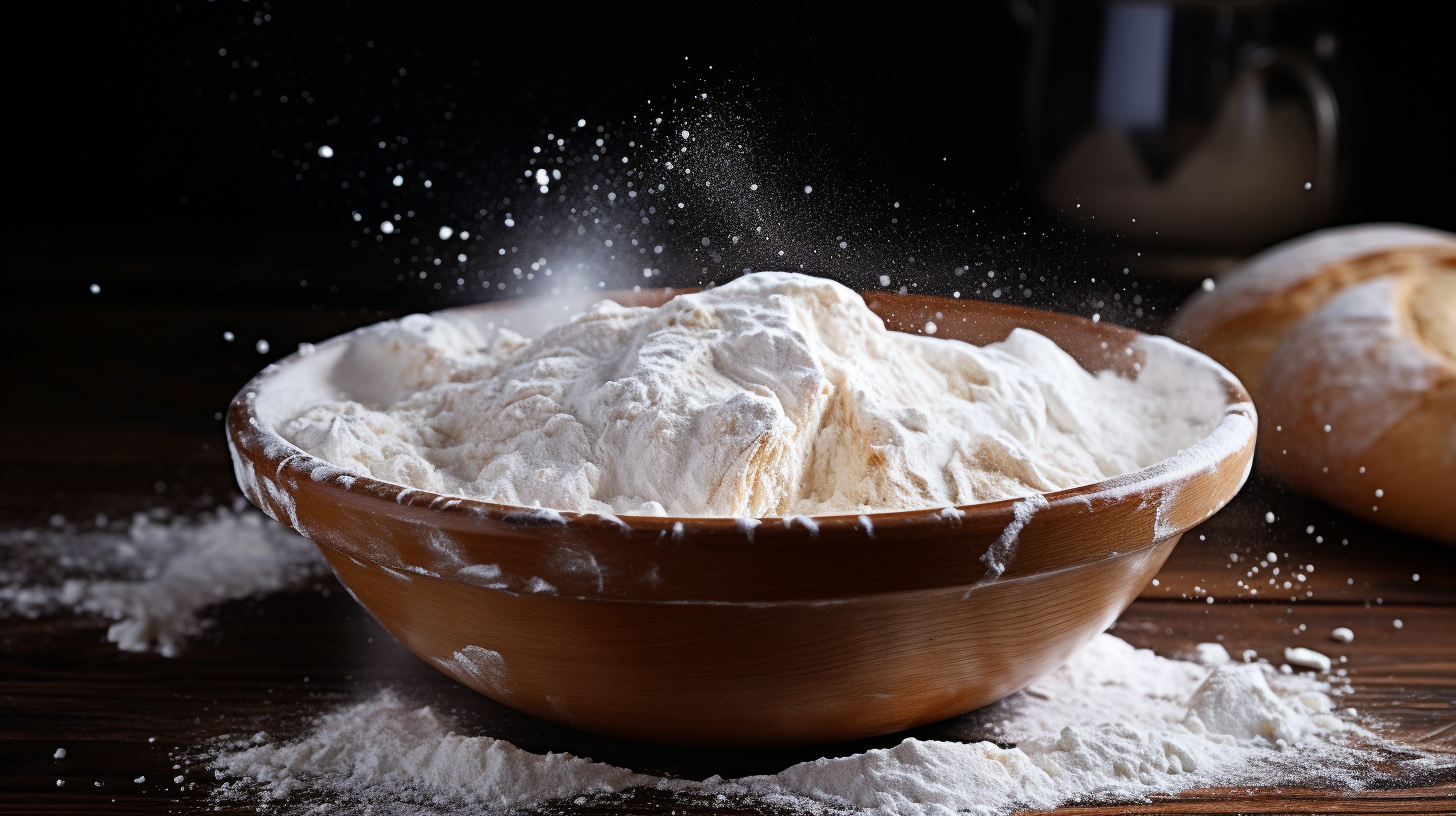 Fresh bread dough rising in bowl