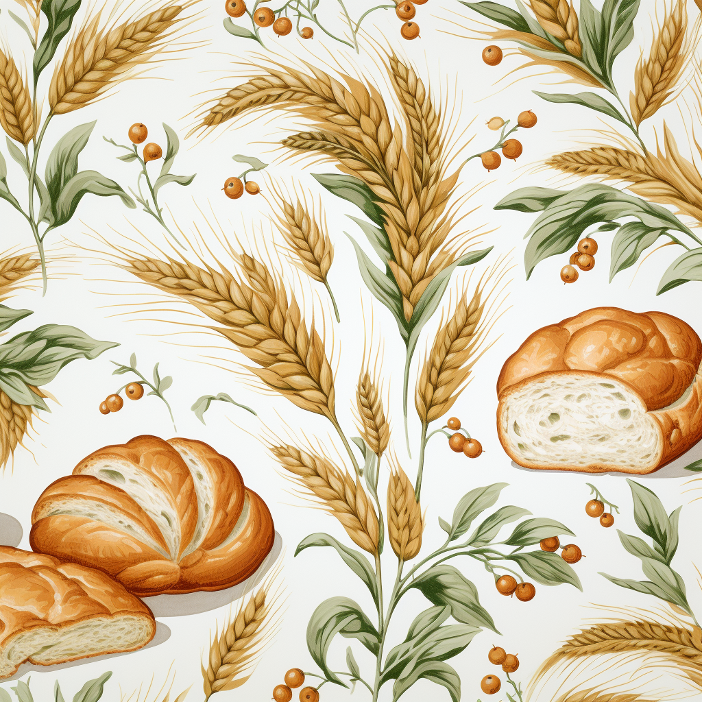 Bread Wallpaper Design White Background