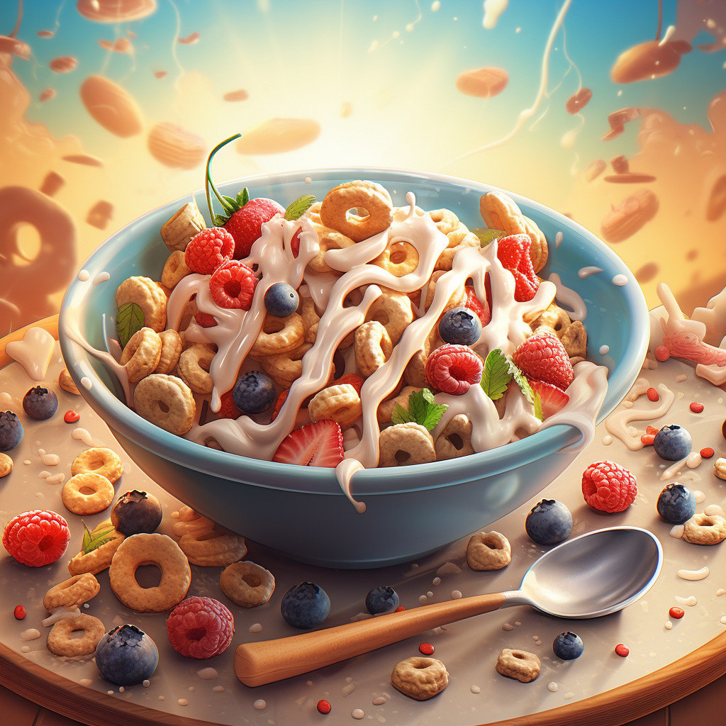 Stylized Cartoon Design for Breakfast Cereals