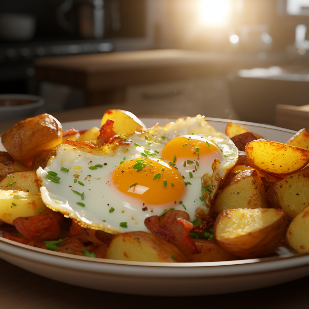 Close up of breakfast potatoes