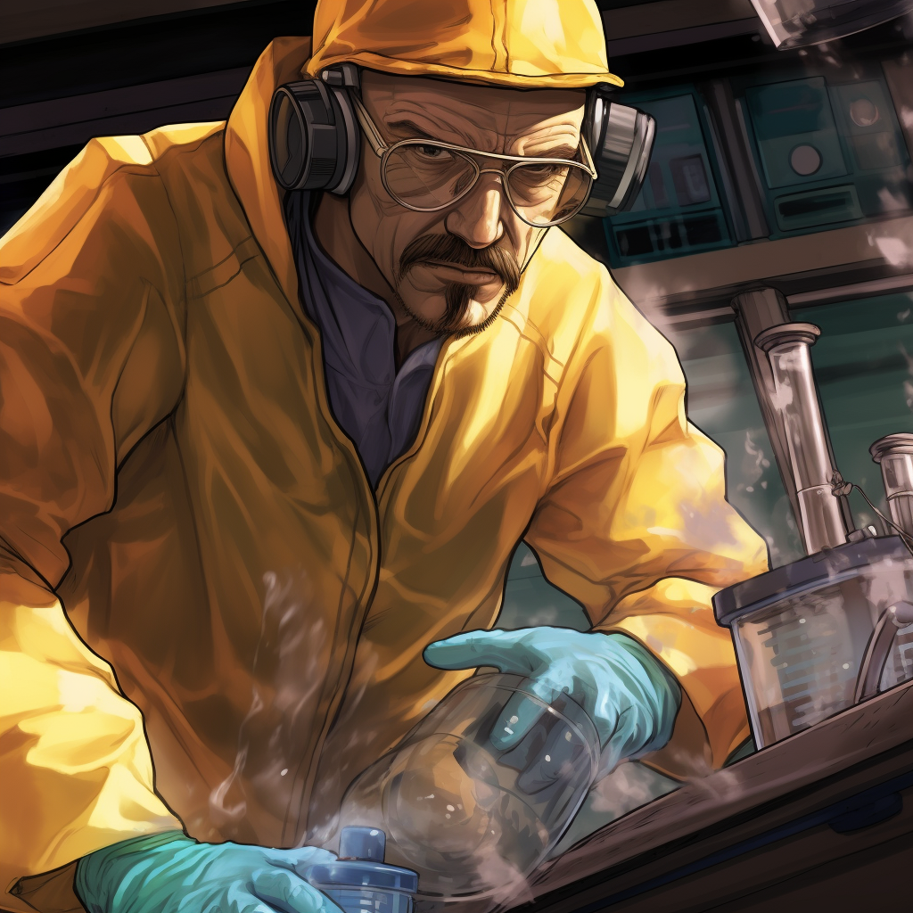 Anime style Breaking Bad characters