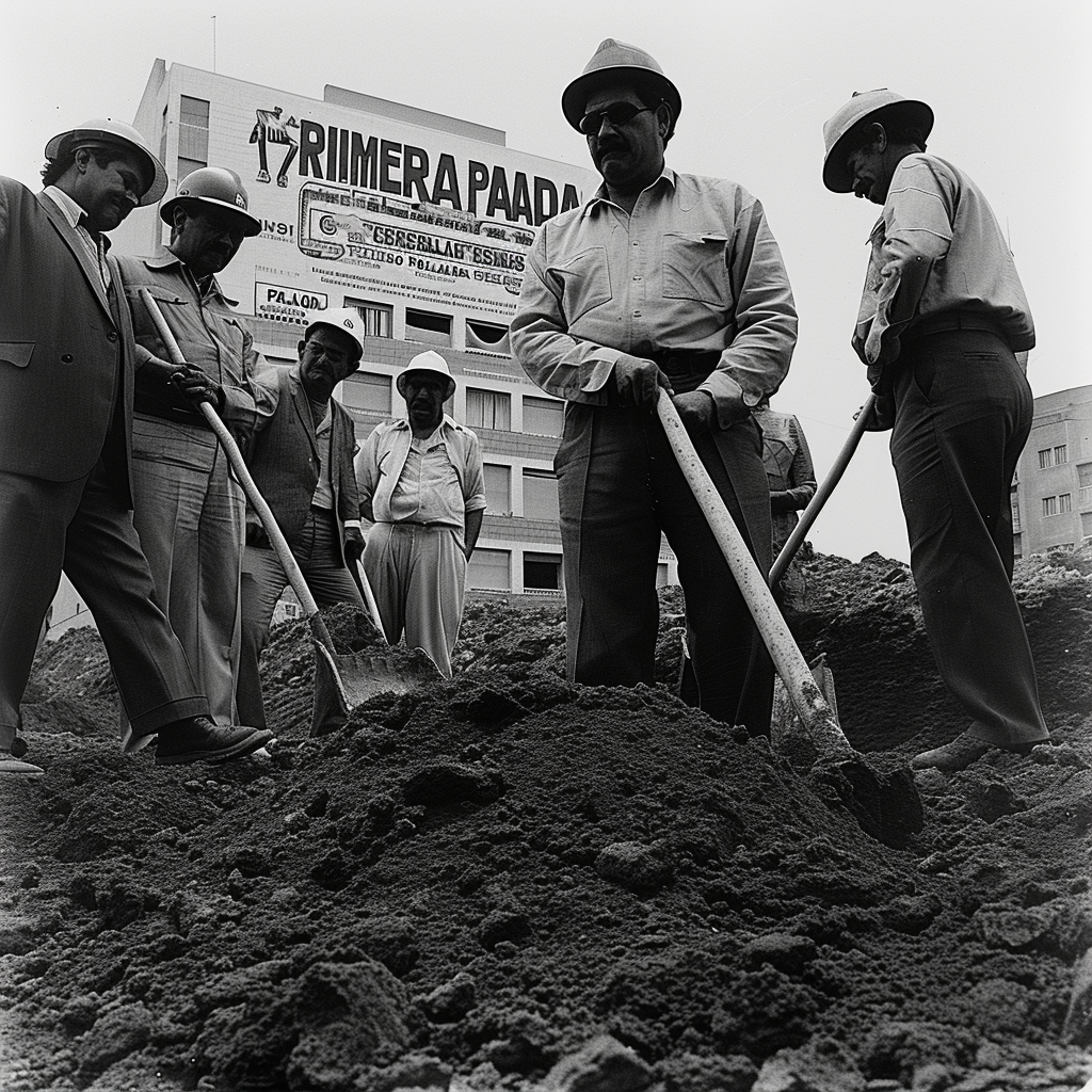 Businessman and Associates Breaking Ground Ceremony