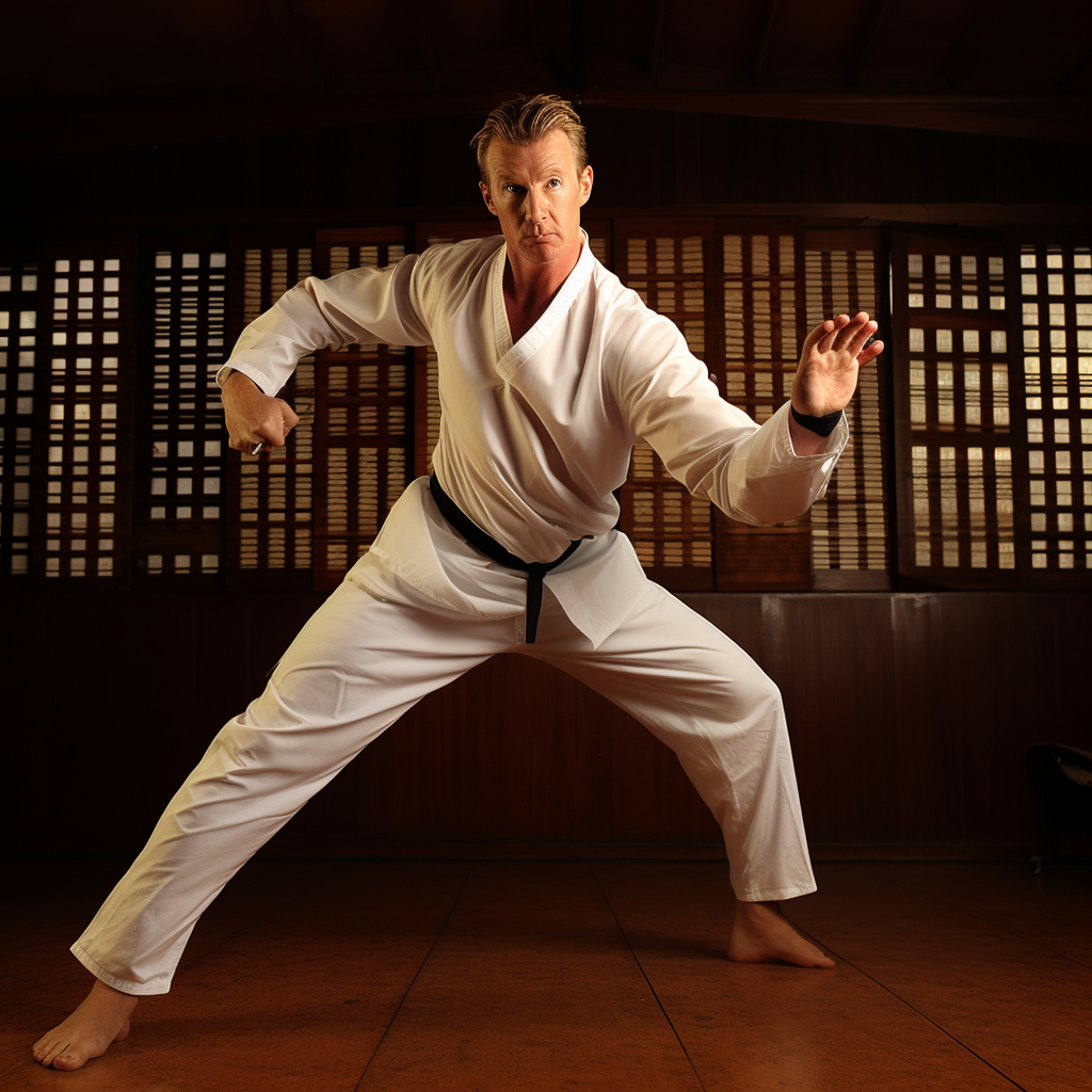 Image of Brett Lee practicing martial arts