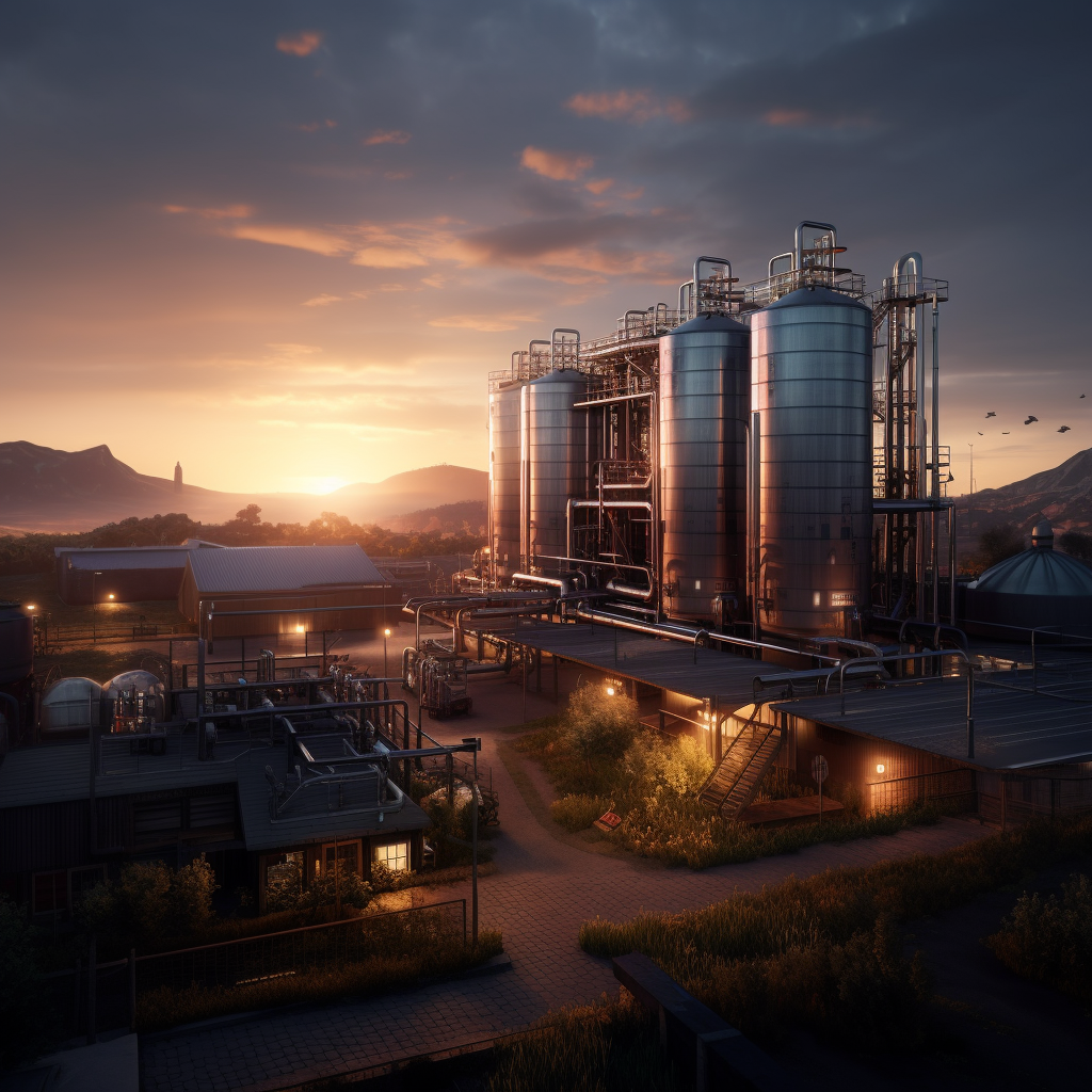 Stunning Brewery Landscape at Sunrise