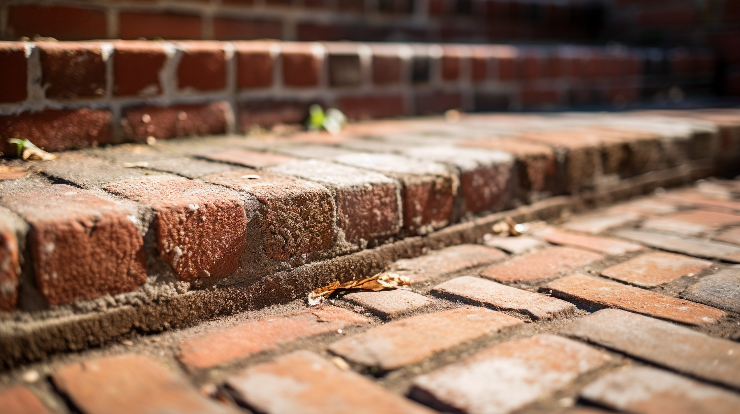 Brick steps from a historic house