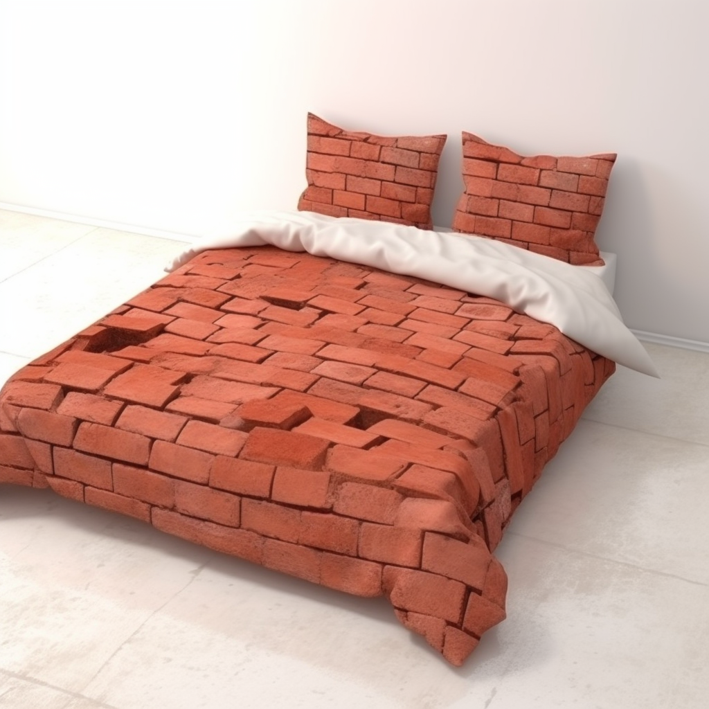 Brick-patterned duvet for bedrooms