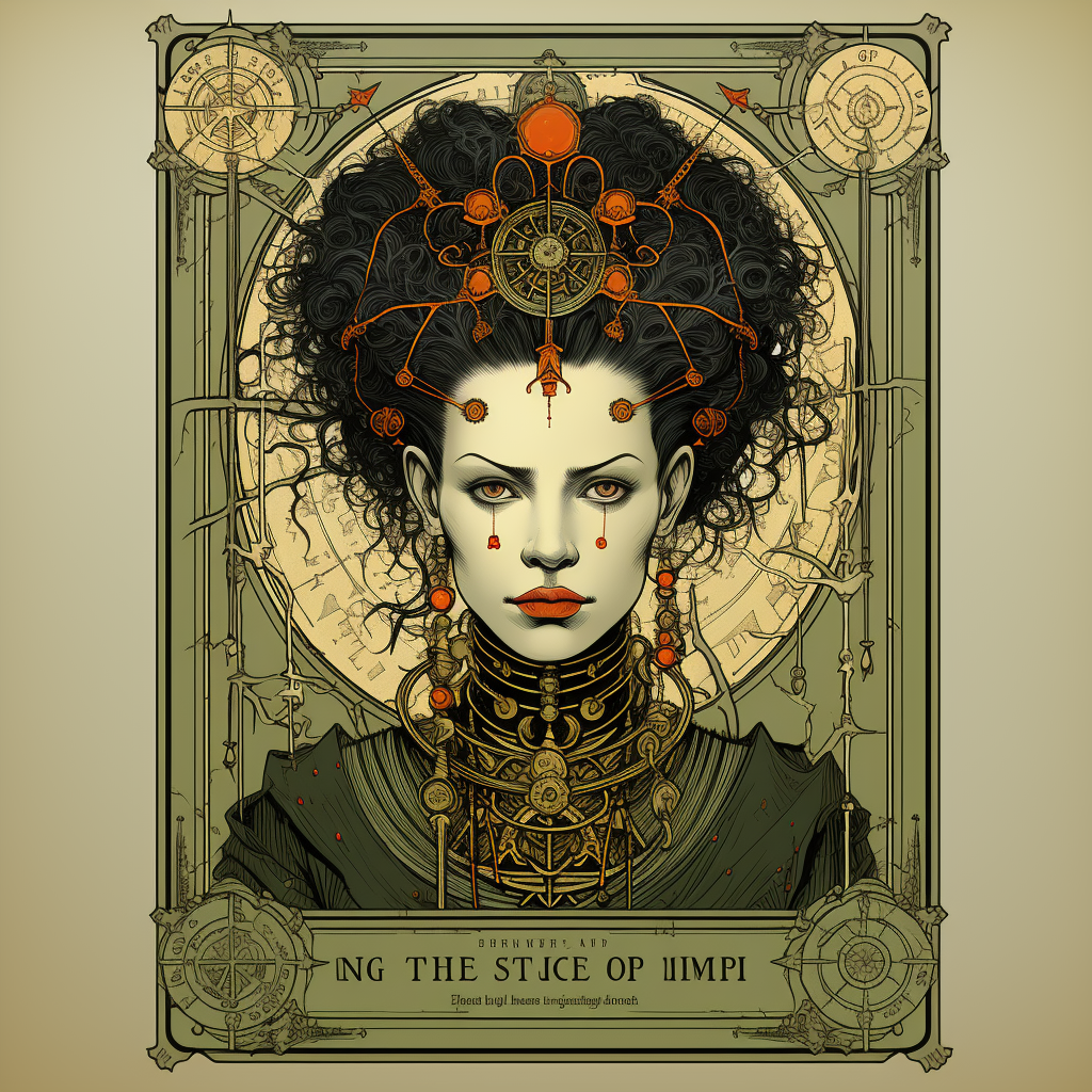 Classic Bride of Frankenstein Tarot Card