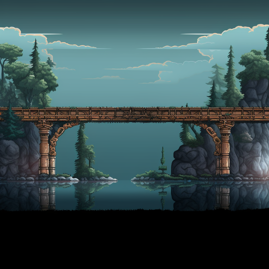 Bridge highway platformer game sprite sheet