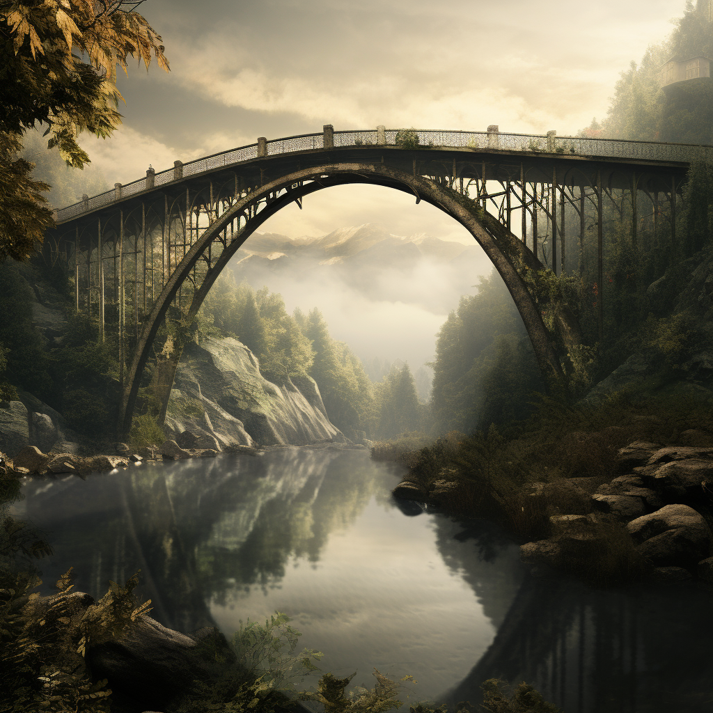 Beautiful bridge over a river